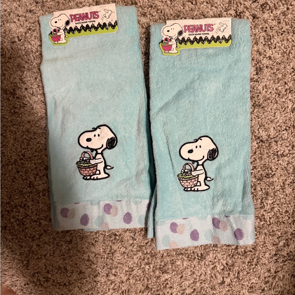 Peanuts Light Blue Snoopy Towels